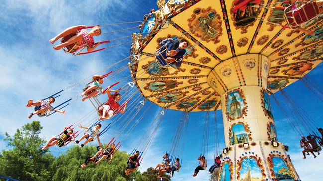 The Wave Swinger, one of the non-water attractions at Adventure Park Geelong, which wraps up its season on Easter Monday. 