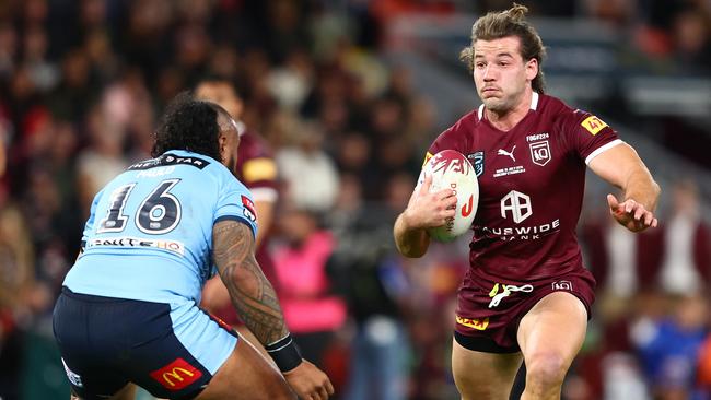 Pat Carrigan had an outstanding debut Origin series for the Maroons. Picture: Chris Hyde/Getty Images