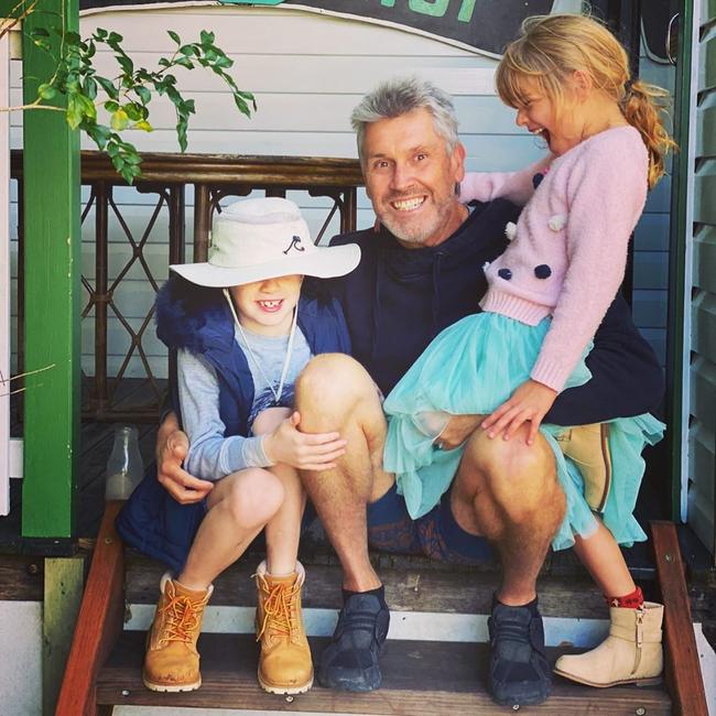 Gyngell with children Ted and Gwendolen in a picture taken six weeks before his heart attack. Picture: Instagram