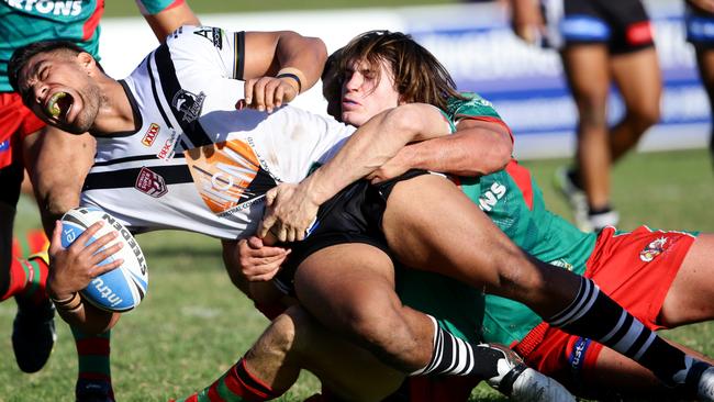 Ofahengaue in action for Souths in the Intrust Super Cup. Photo: Darren England.