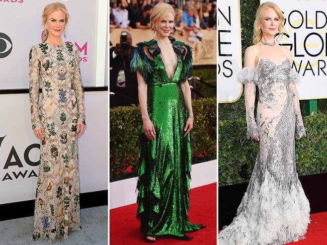 Nicole Kidman ... 2017 red carpet looks. Picture: Getty