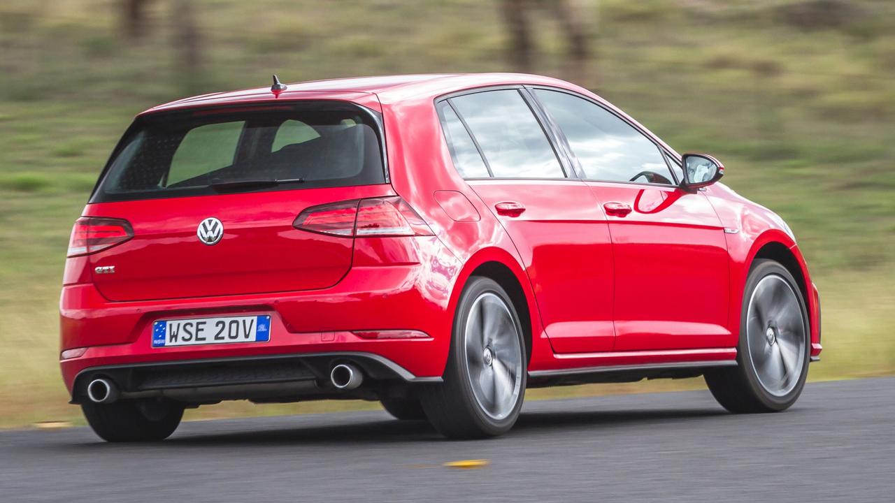 The VW Golf GTI has a broader skill set than the others, delivering thrills without compromising comfort. Picture: Thomas Wielecki.