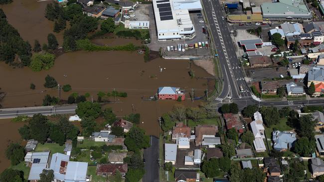 SYDNEY, AUSTRALIA - NewsWire Photos MARCH 24, 2021: An Aerial view of Windsor in the Western Sydney region where devastating floods have hit the areas, homes are underwater, some roads are closed in Sydney, Australia. Picture: NCA NewsWire / Gaye Gerard