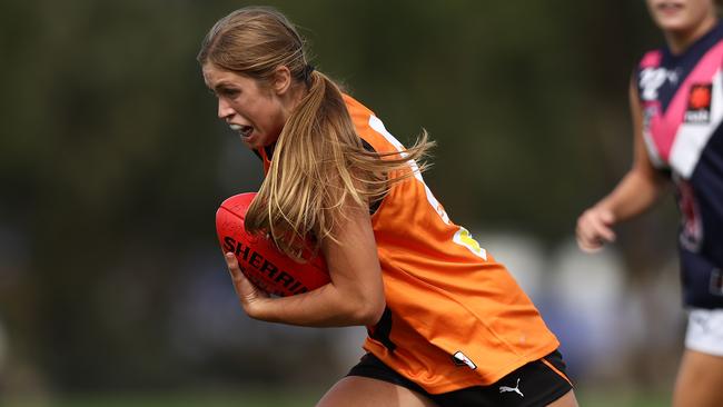 Kyla Forbes in action for the Calder Cannons. Picture: Graham Denholm