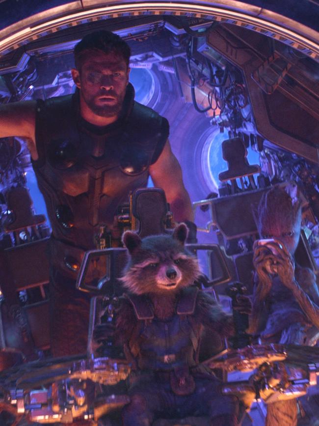 Rocket and Chris Hemsworth’s Thor in Avengers: Infinity War. Picture: Marvel Studios