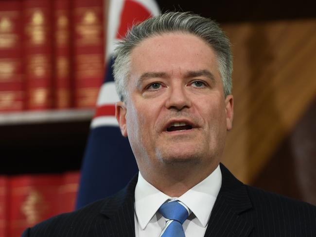 Finance Minister Mathias Cormann is staring down Labor and the crossbench on the tax cuts. Picture: AAP