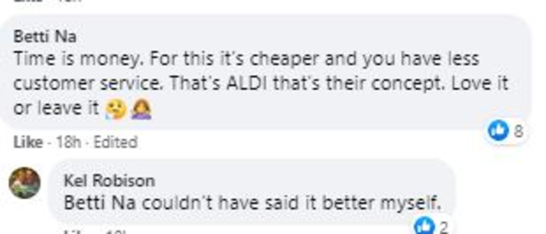 However many came to Aldi’s defence. Picture: Facebook/AldiMums