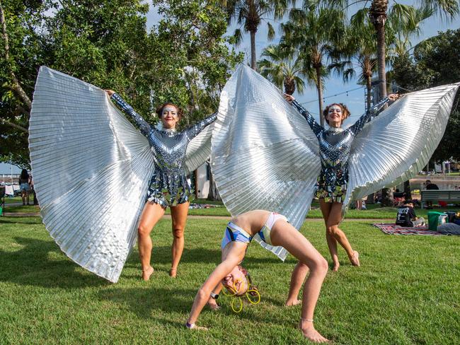 DARWIN, AUSTRALIA Sunday, 31 December, 2023:DARWIN NEW YEARS EVE 2023 York Burvill with Fairy Jill pose for a photo at Darwin Waterfront. Picture: Pema Tamang Pakhrin