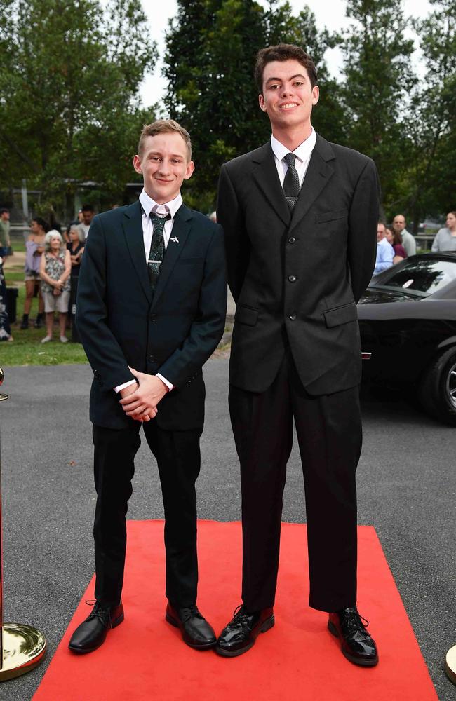 Zane Tempest and Max Carnitz at Nambour State College School Formal. Picture: Patrick Woods.