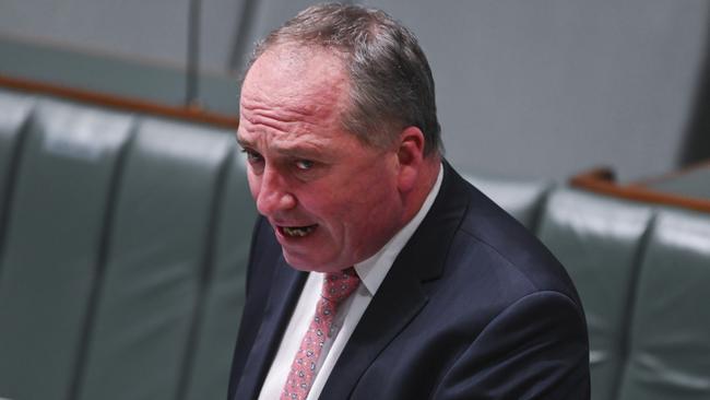 Deputy Prime Minister of Australia Barnaby Joyce declared the Queensland leg of the Inland Rail project was “absolutely set” during Question Time at Parliament House in Canberra. Picture: NCA NewsWire / Martin Ollman