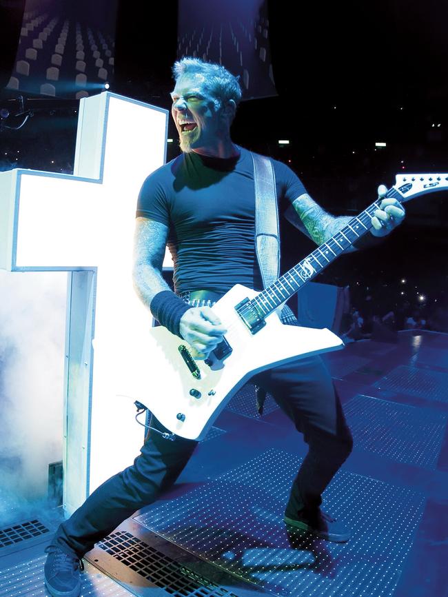 “Hehehheh.” — James Hetfield likes being number one. Att: AFL, please book Metallica for the Grand Final 2019.   Pic: Supplied