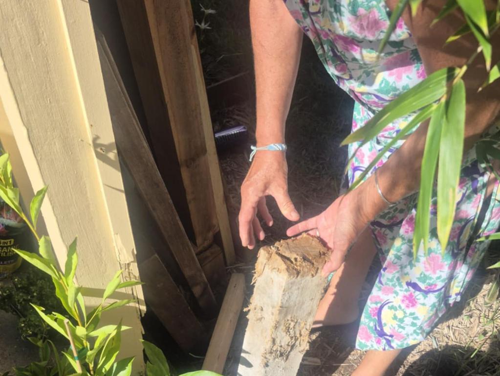 Bundaberg North resident, Jenny, supplied the hardwood posts, that were completely unusable after the botched fence job she paid $450 for.