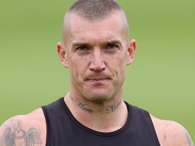 MELBOURNE, AUSTRALIA - DECEMBER 15: Dustin Martin is pictured during a Richmond Tigers AFL training session at Punt Road Oval on December 15, 2022 in Melbourne, Australia. (Photo by Jonathan DiMaggio/AFL Photos/AFL Photos via Getty Images)