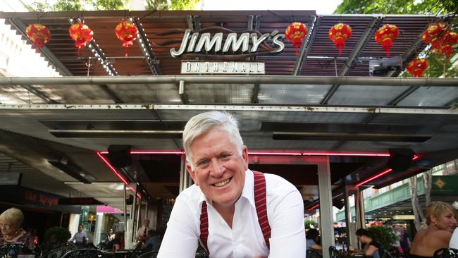 Hotel baron Godfrey Mantle in front of his Jimmy's on the Mall.