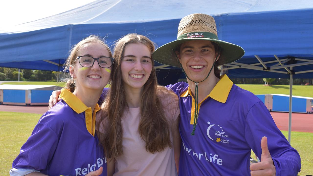 Joanna Forgeard, Carolyn Mayne and Ben Fowler at the Sunshine Coast Relay for Life 2022.