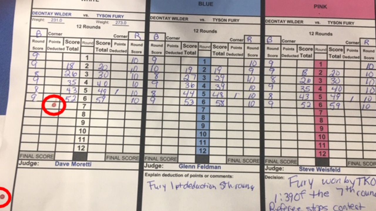 Deontay Wilder's blood made it to the scorecards.