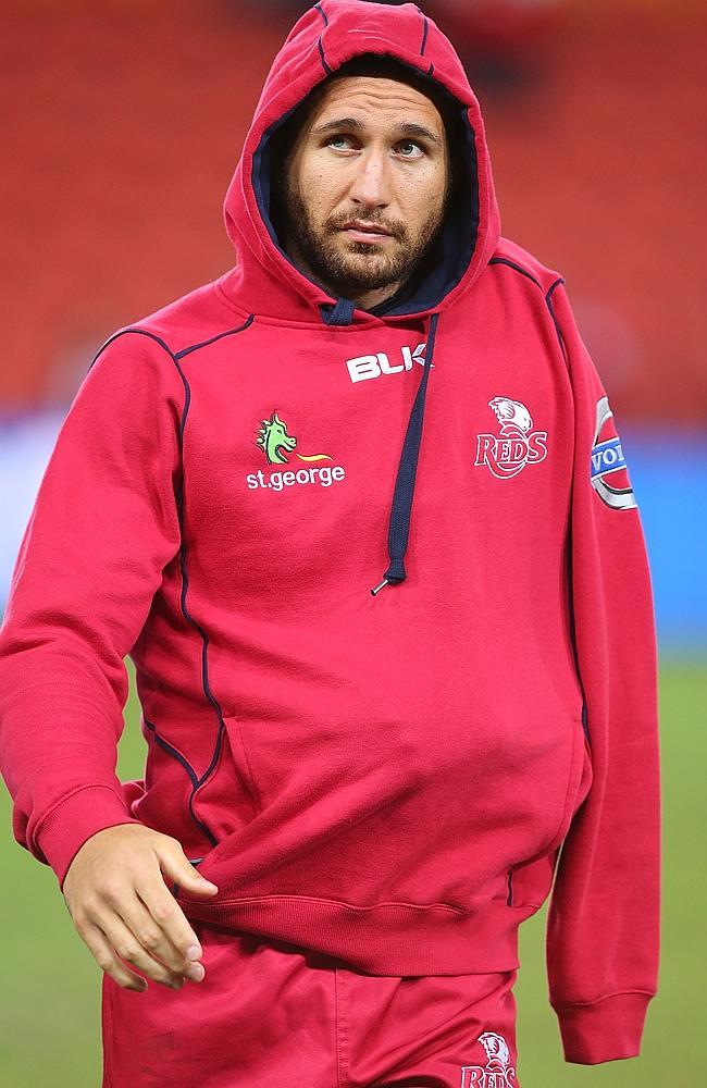 Quade Cooper injured his shoulder in the Reds’ loss to the Rebels.