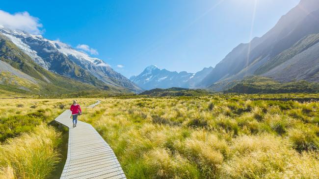 Lapping up the scenery in Mount Cook National Park.