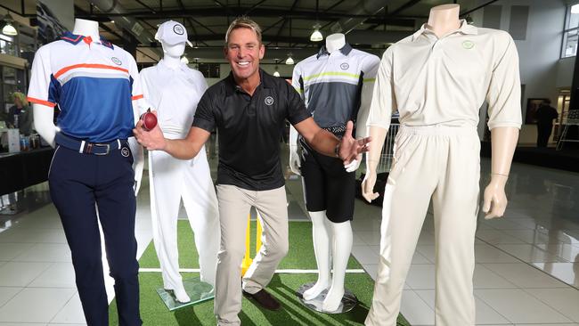 Shane Warne launches his new apparel range called The Shane Warne Project. Picture: Alex Coppel