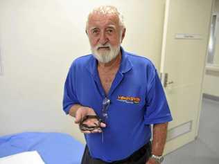 Clarence Valley snake specialist Paul Jones and the Eastern Small-eyed snake. Picture: Ebony Stansfield