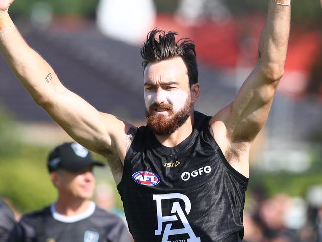 15.1.2020.Port Adelaide AFL open training session at Alberton Oval. Charlie Dixon. PIC TAIT SCHMAAL.