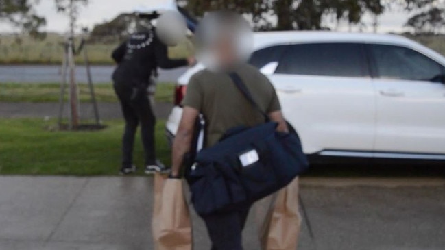 Victoria Police seize items from a home in Weir Views in Melbourne's western suburbs. Picture: Victoria Police