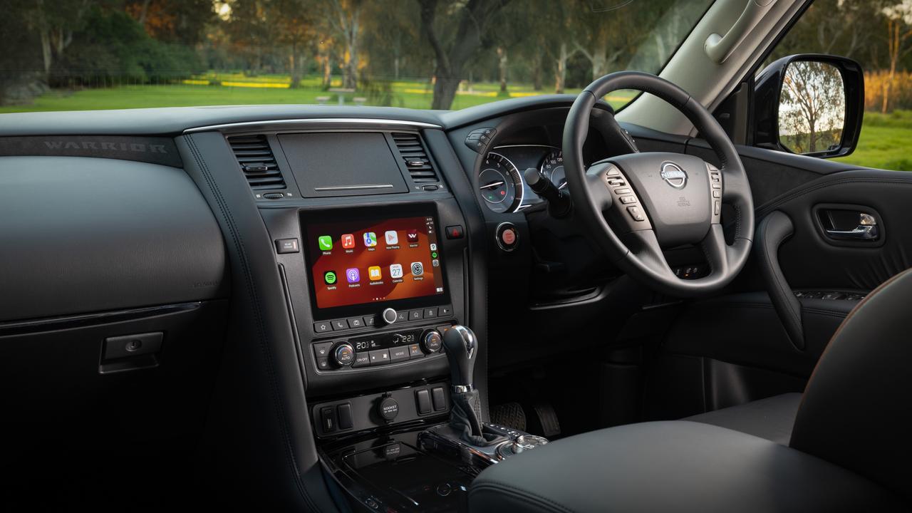 New additions to the Nissan Patrol Warrior’s latest model are a vertical wireless phone charger along with wireless Apple Carplay and Android Auto, dual zone aircon upfront and in the back, as well as a large cool box in the console.