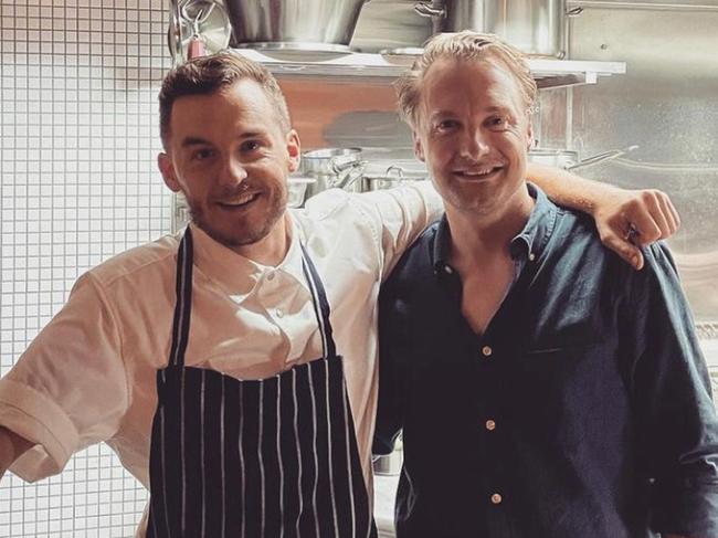 British chef Dan Webb with MP James Griffin at Banco Manly, in Whistler St, Manly.