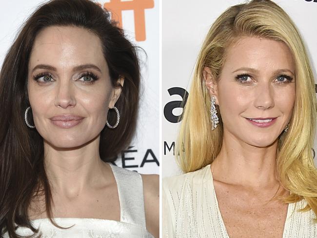 Angelina Jolie and Gwyneth Paltrow say they both sexually harassed by Harvey Weinstein. Picture: AP