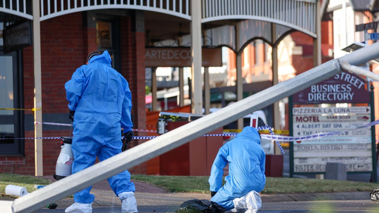 Investigators at the scene on Monday. Picture: NCA NewsWire / Brandan Beckett