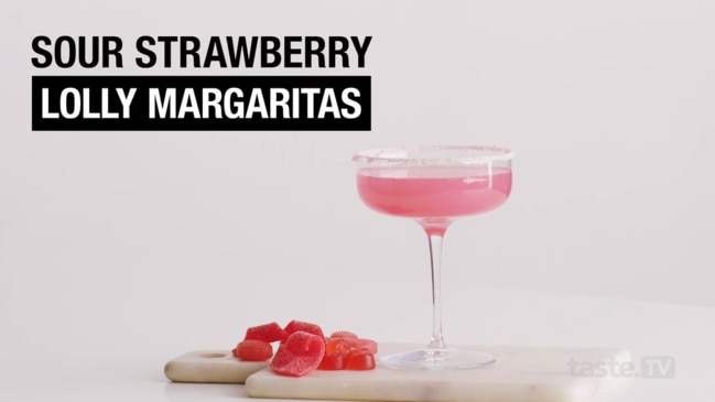 Sour strawberry lolly margarita