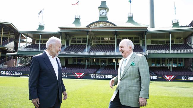 Tony Shepherd, left, and Alan Jones are members of the Sydney Cricket &amp; Sports Ground Trust board that NSW Opposition Leader Michael Daley has threatened to sack. Picture: John Feder