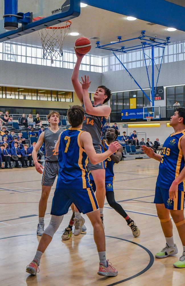 Kurt Siwek. GPS First V basketball action between Churchie and Toowoomba Grammar in round four of the season. Picture courtesy of Amy Storen.