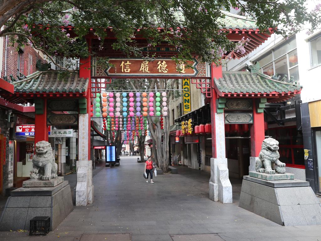 Sydney’s Chinatown is almost completely deserted. Picture: Richard Dobson