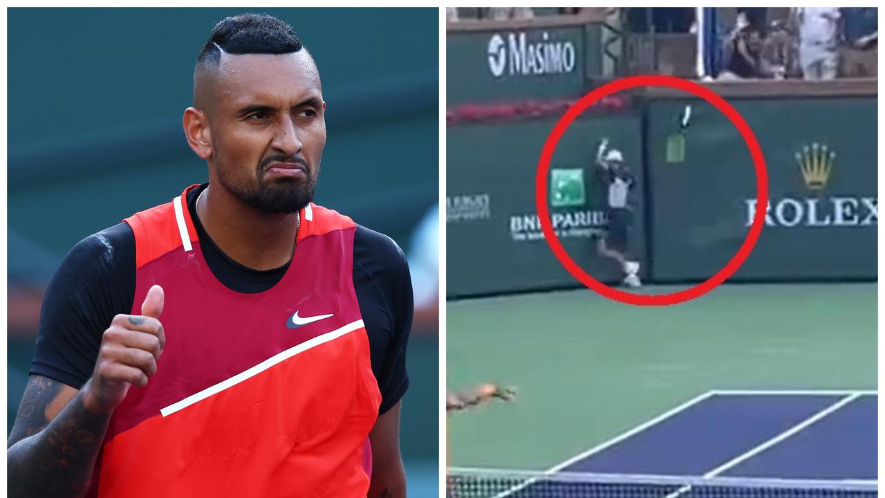 Nick Kyrgios almost hit a ballkid.