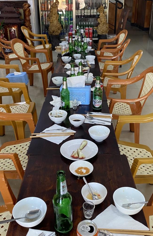 The aftermath of a delicious home-cooked feast in Hue.