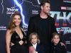 Chris hits red carpet with rarely-seen sons