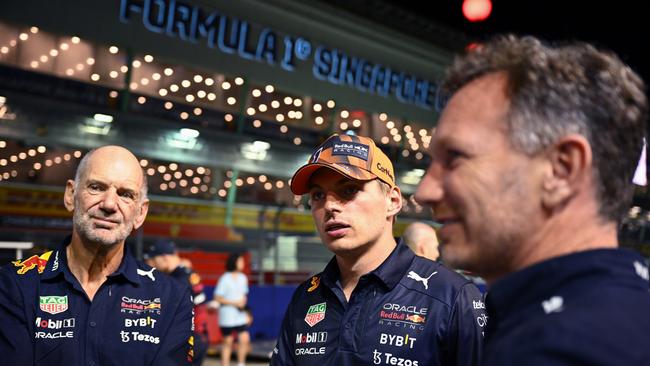 Adrian Newey (L) has re-signed with Red Bull Racing. Picture: Getty