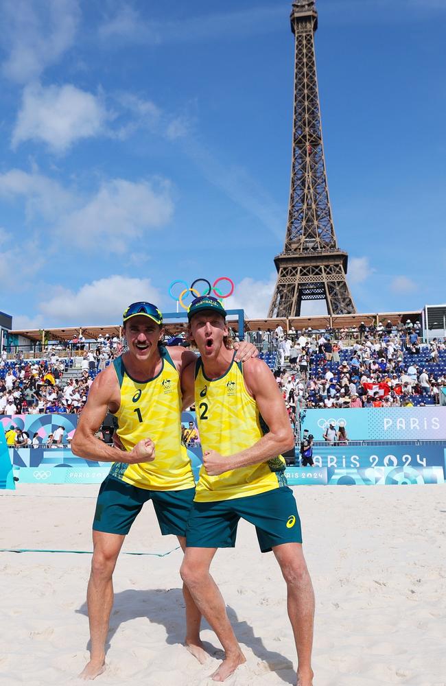 Thomas Hodges and Zachery Schubert at the breathtaking venue. (Photo by Lars Baron/Getty Images)