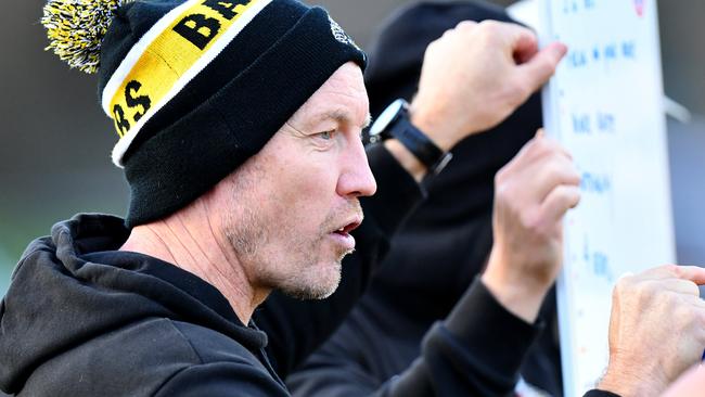 Balwyn coach Brenton Sanderson has guided his side to three straight wins to right the ship. (Photo by Josh Chadwick)