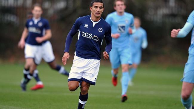 Tim Cahill in action for Millwall U23s. Source: @MillwallFC