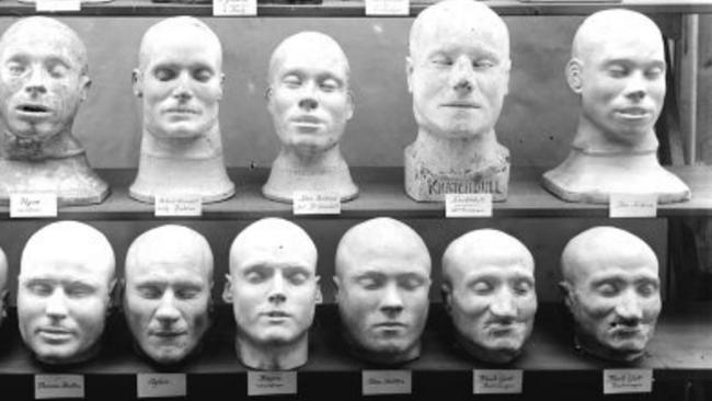 The two death masks bottom right, are ‘Black’ John Goff, ringleader of the first convict rebellion on Norfolk Island. He was hanged in 1827.