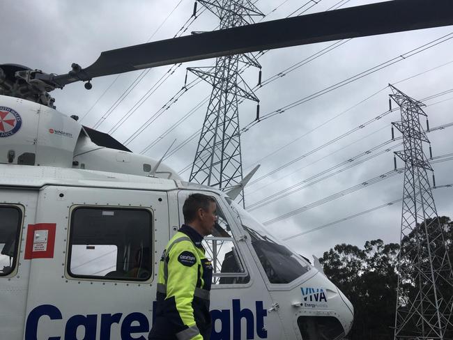 The boy and his family were struck by the bike, with CareFlight and paramedics treated the injured.