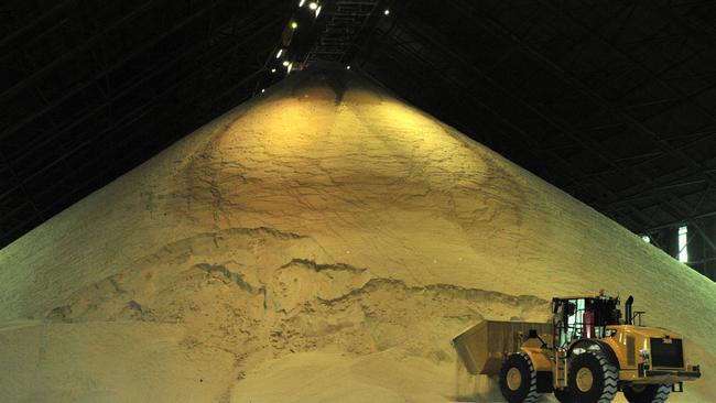 Raw sugar stored in one of the sugar sheds at Townsville port.