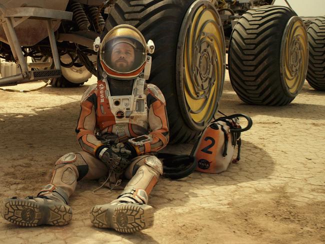 Damon’s character contemplates his chances on Mars. Picture: 20th Century Fox via AP