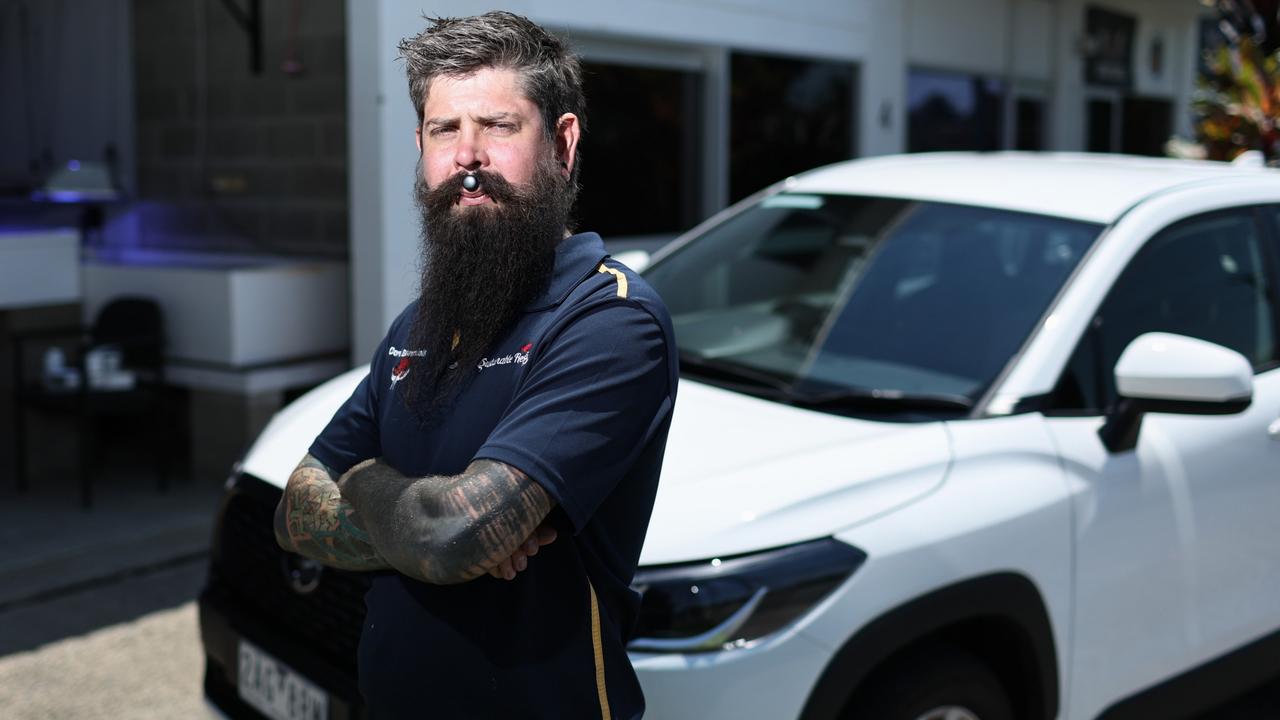 Shane Coleman has had two cars stolen in six weeks. His Nissan Navara kitted out with off road equipment was stolen from his home on August 6, then his new Toyota HiLux that replaced his Navara was stolen outside his work on September 19. Picture: Brendan Radke