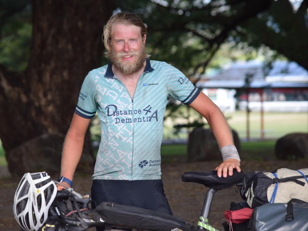 Nicholas Tremaine reaches Townsville on his mammoth 'Distance for Dementia' tour of Australia. May 30.