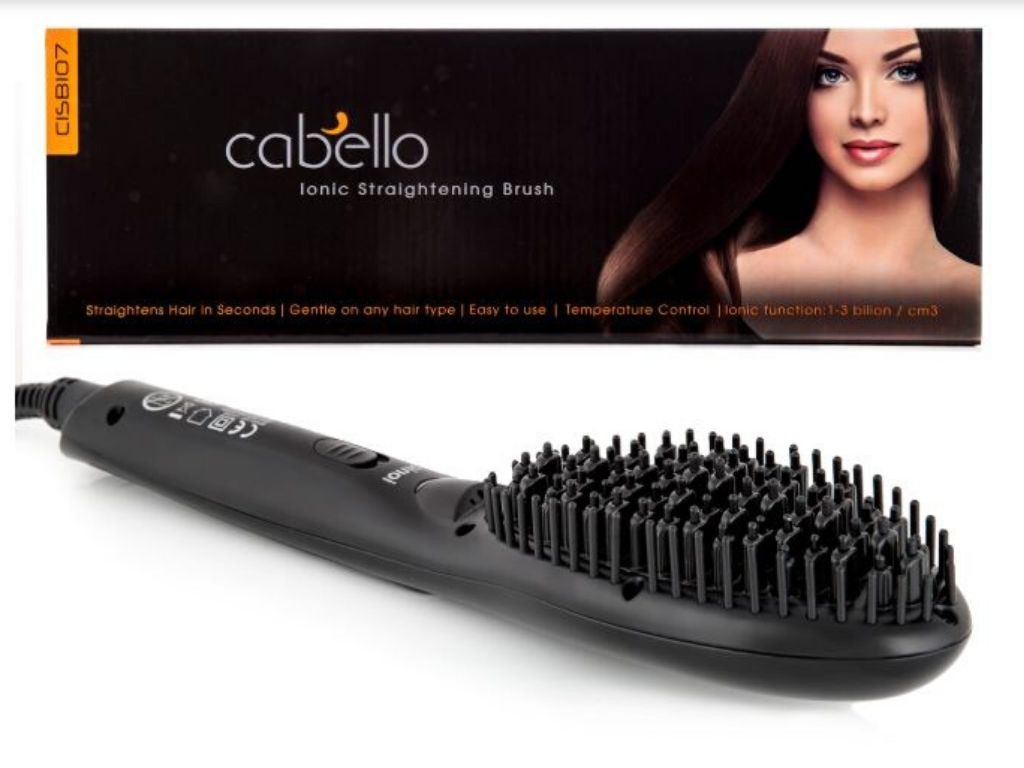 Cabello Ionic Straightening Brush In Black