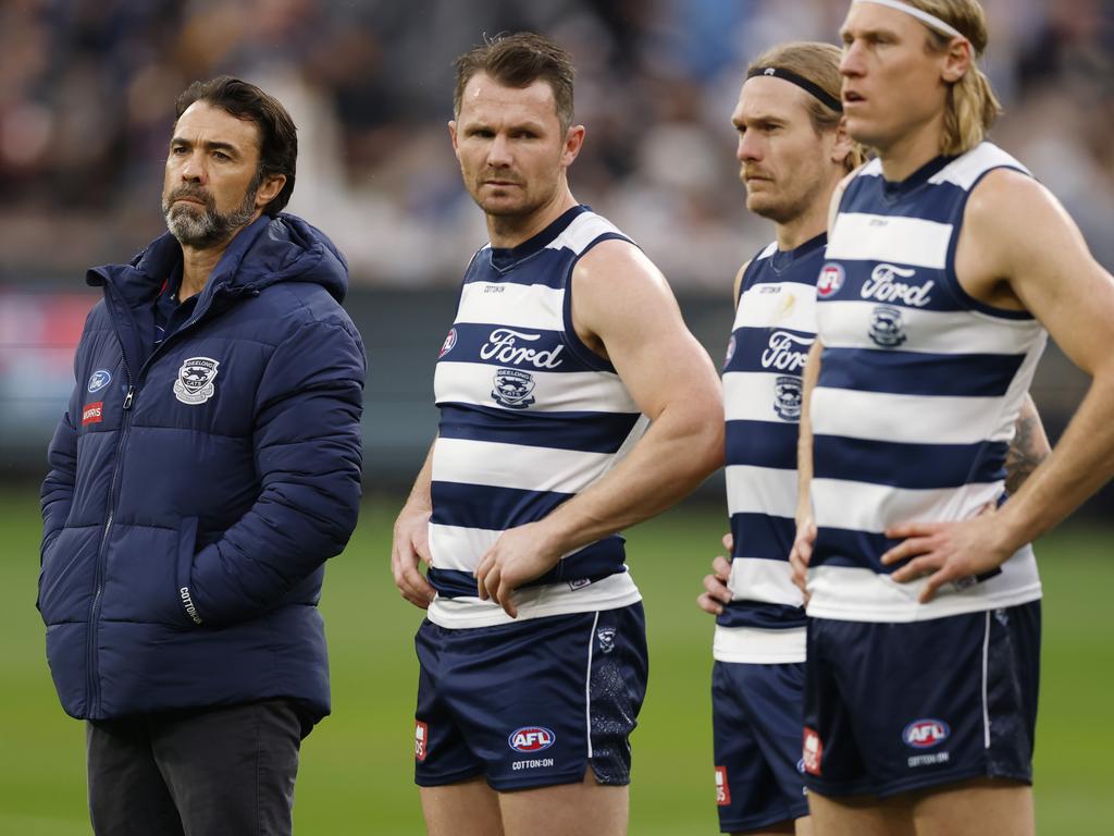 Brisbane stunned Geelong with a second-half preliminary final comeback. Picture: Michael Klein