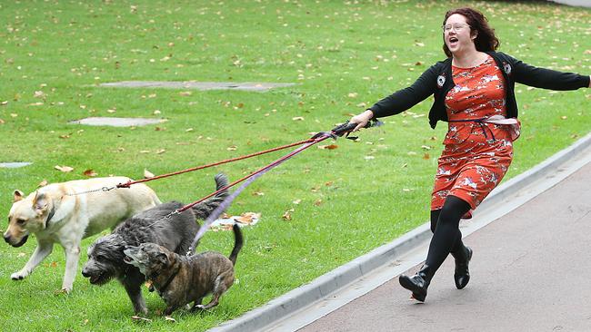 Comedian Mel Buttle's show Dog Bitch at the Melbourne International Comedy Festival Dog explores her life as a dog walker in her home town of Brisbane. Picture: Ian Currie